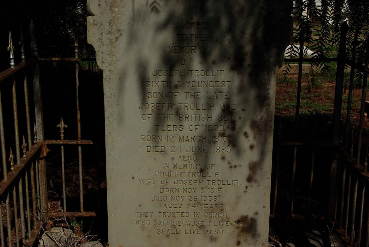 TROLLIP Joseph 1810-1885 &amp; Phoebe 1815-1889