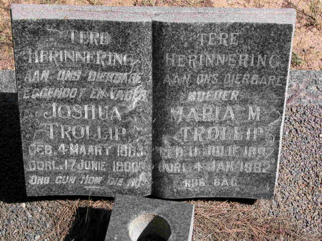 TROLLIP Joshua 1893-1960 &amp; Maria M. 1897-1982