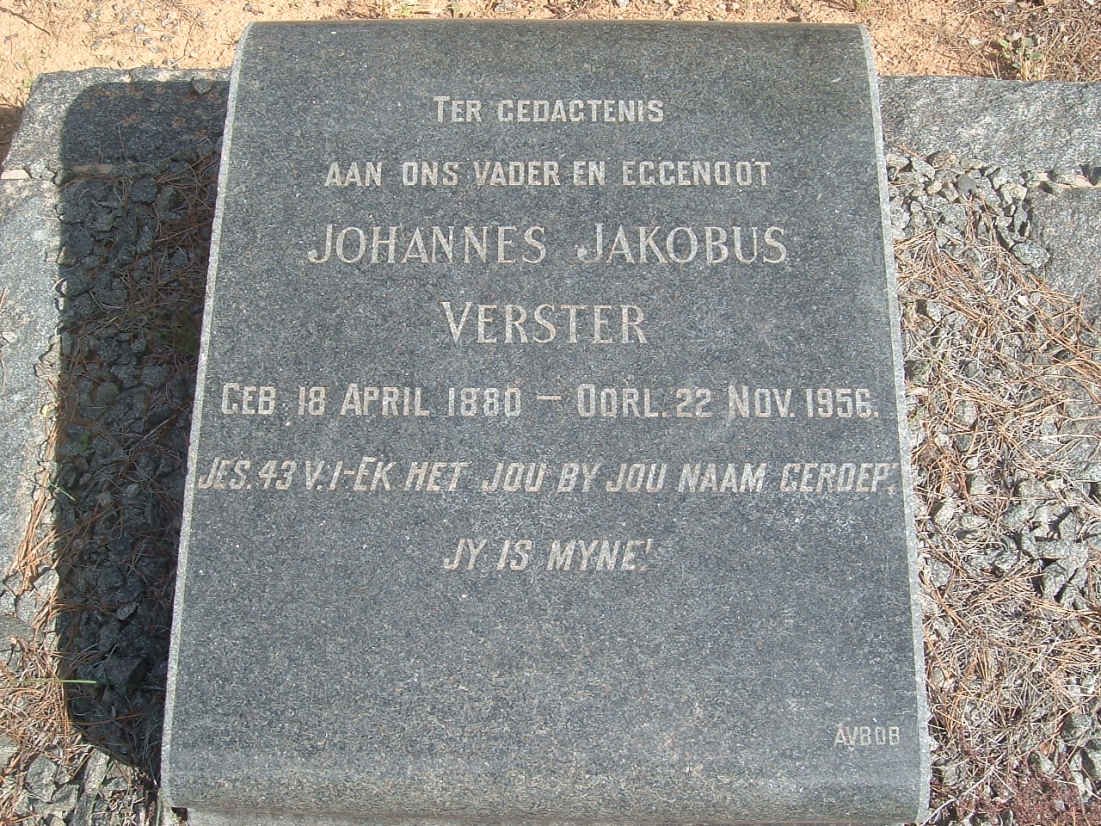 VERSTER Johannes Jakobus 1880-1956