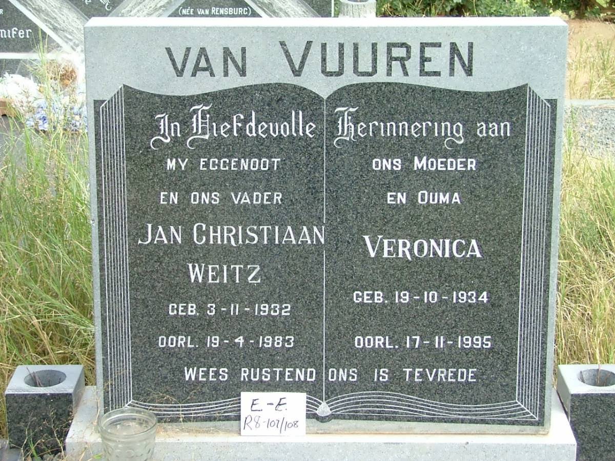 VUUREN Jan Christiaan Weitz, van 1932-1983 &amp; Veronica 1934-1995