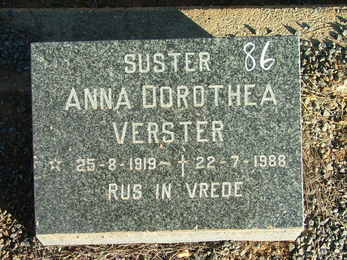 VERSTER Anna Dorothea 1919-1988