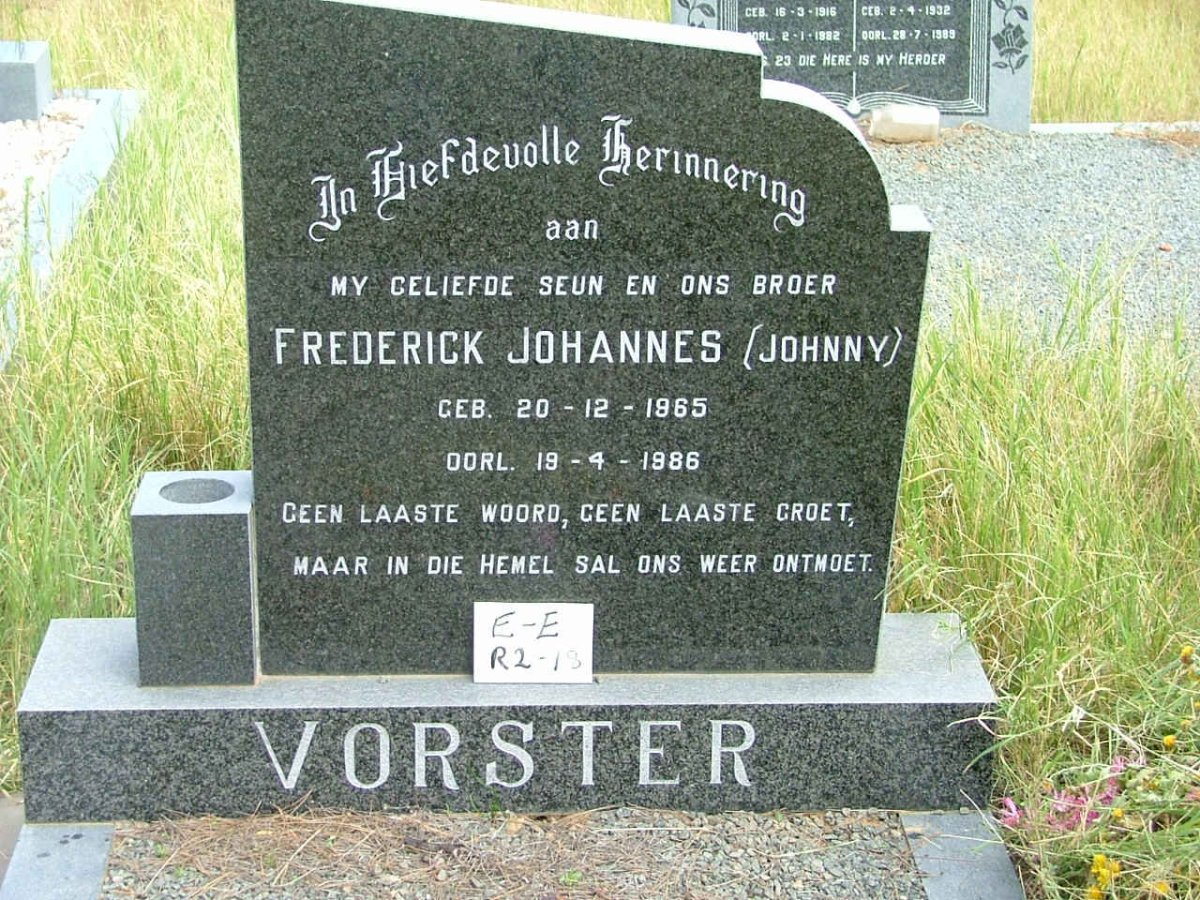 VORSTER Frederick Johannes 1965-1986