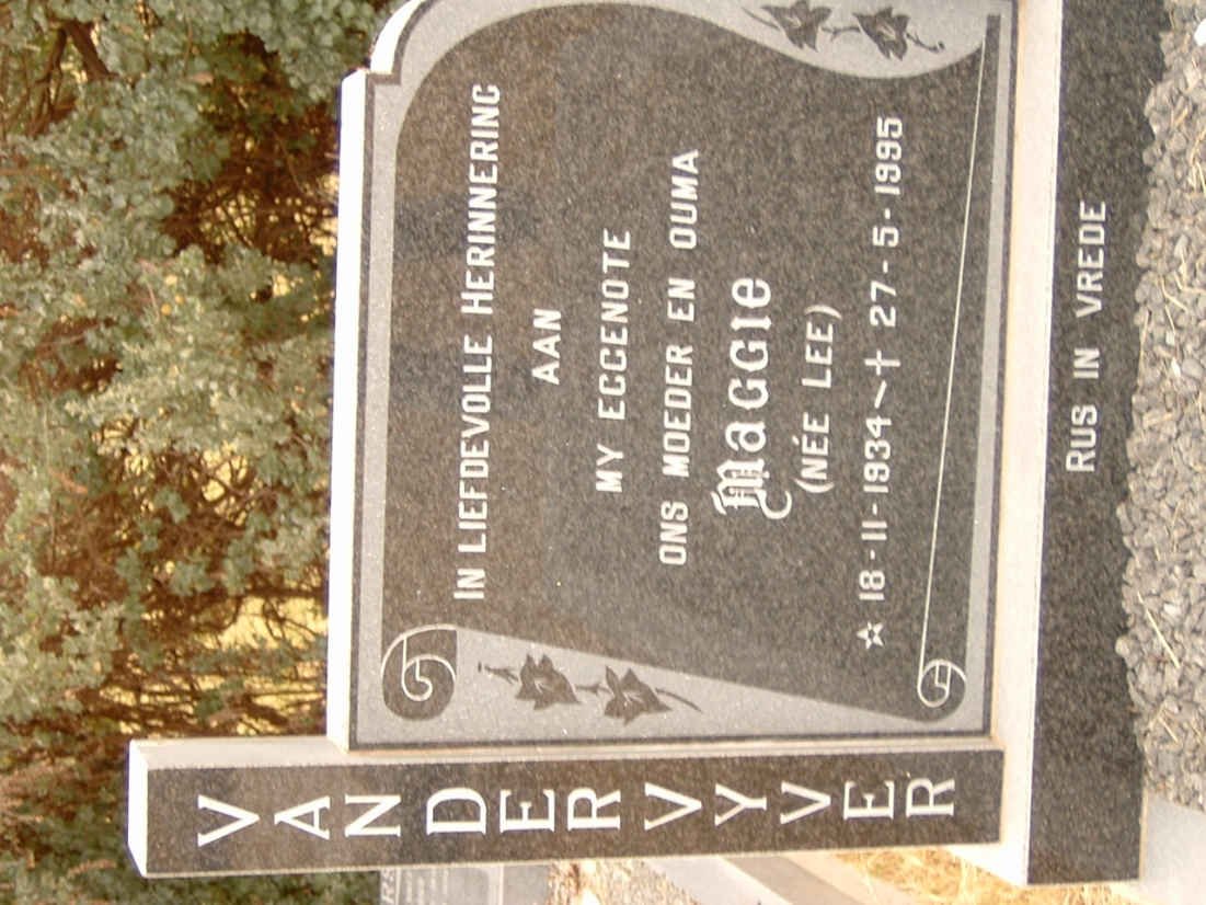 VYVER Maggie, van der nee LEE 1934-1995