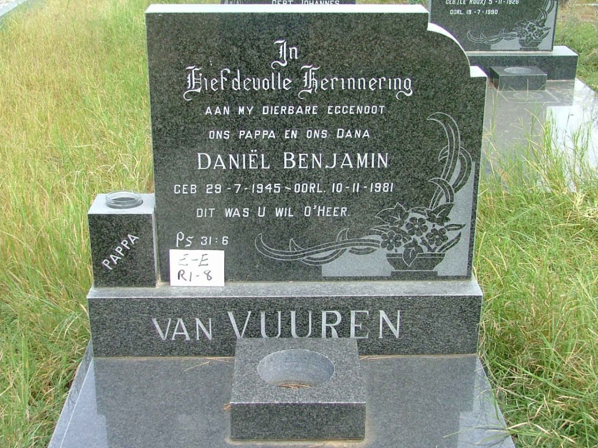 VUUREN Daniel Benjamin, van 1945-1981