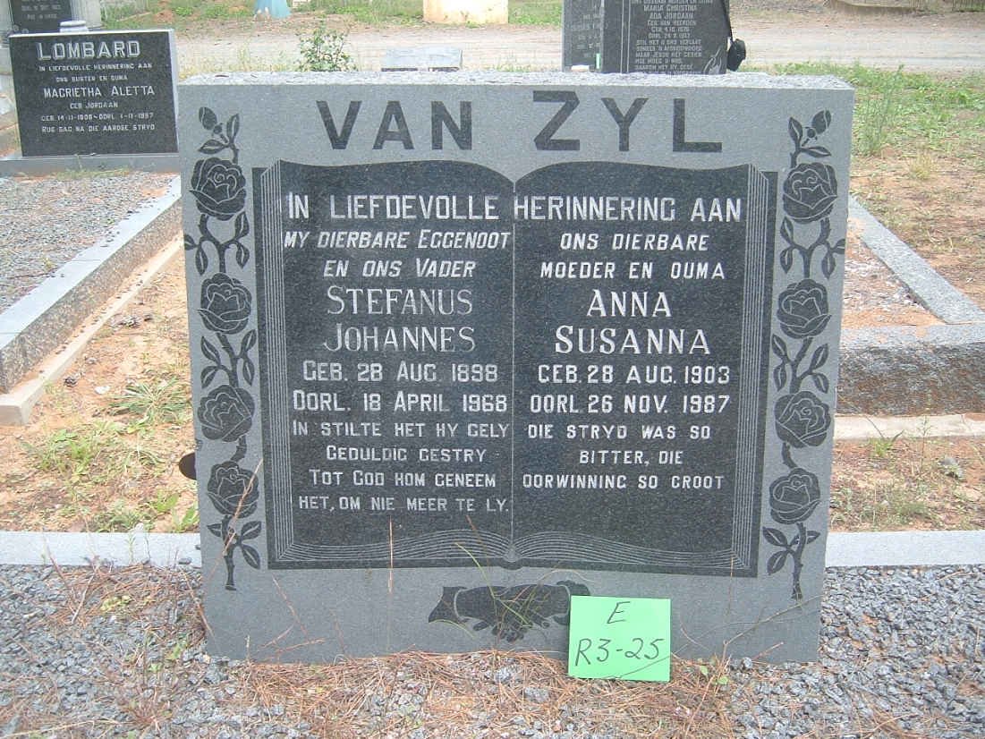 ZYL Stefanus Johannes, van 1898-1968 &amp; Anna Susanna 1903-1987
