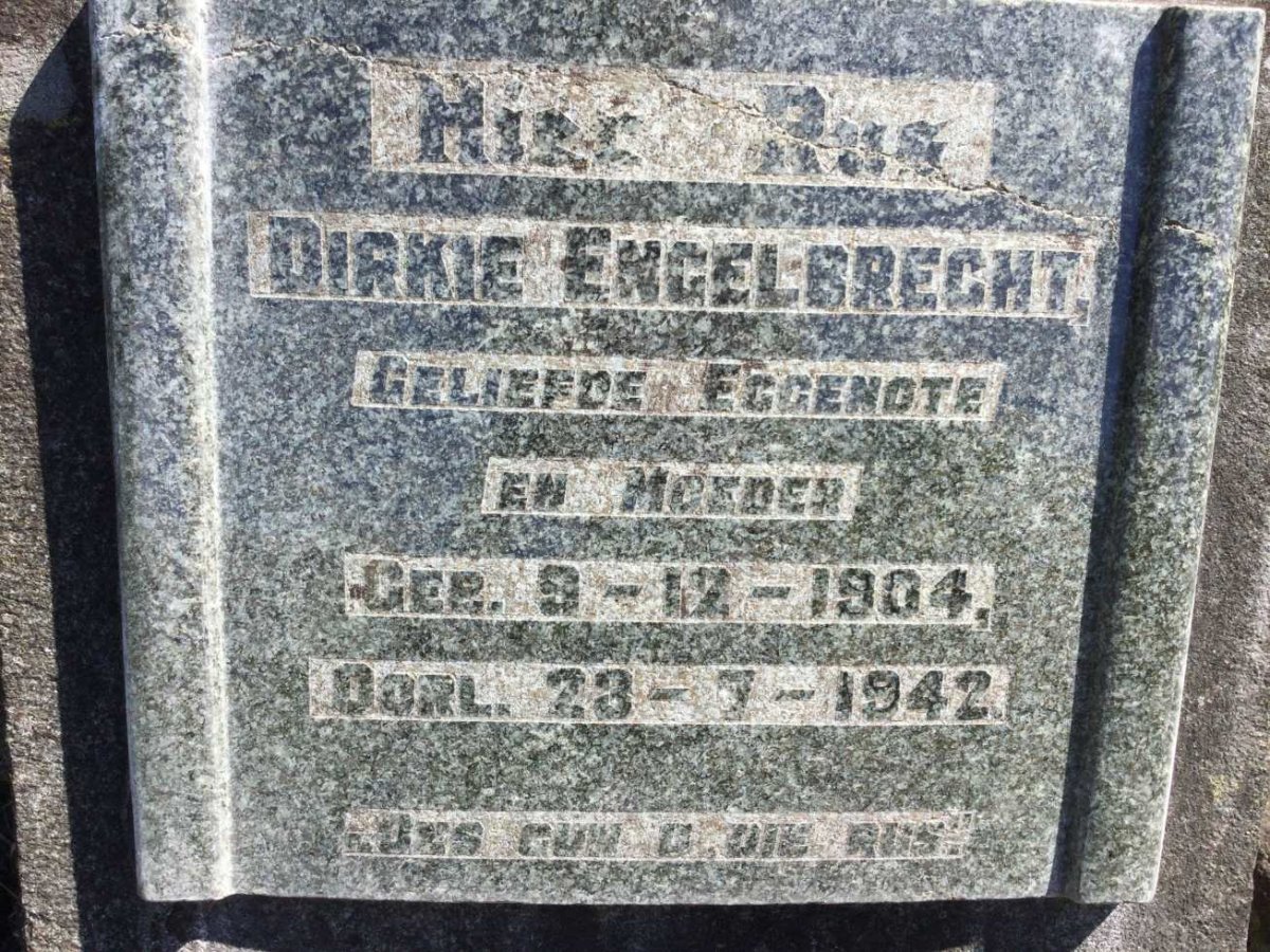 ENGELBRECHT Dirkie 1904-1942