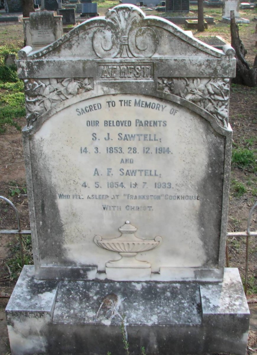 SAWTELL S.J. 1854-1914 &amp; A.F. 1854-1933