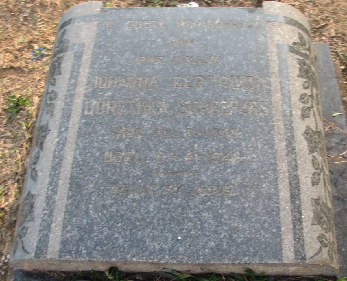 SCHEEPERS Johanna Gertruida Dorethea 1945-1945