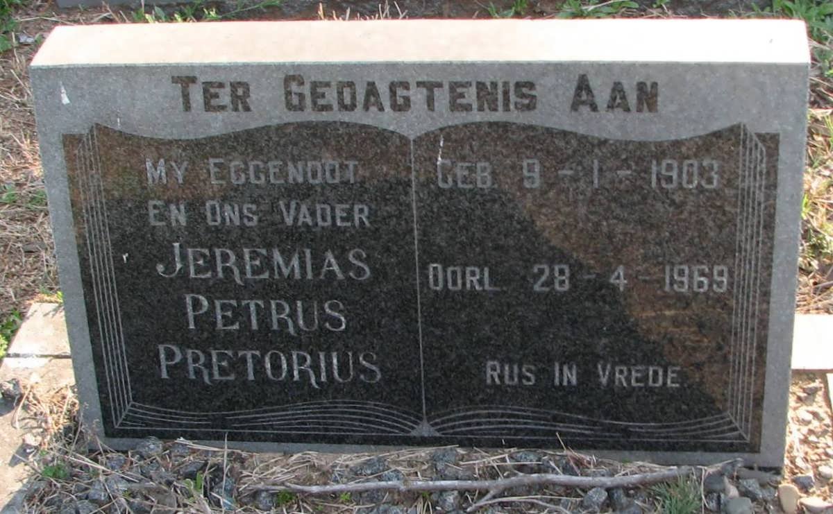 PRETORIUS Jeremias Petrus 1903-1969