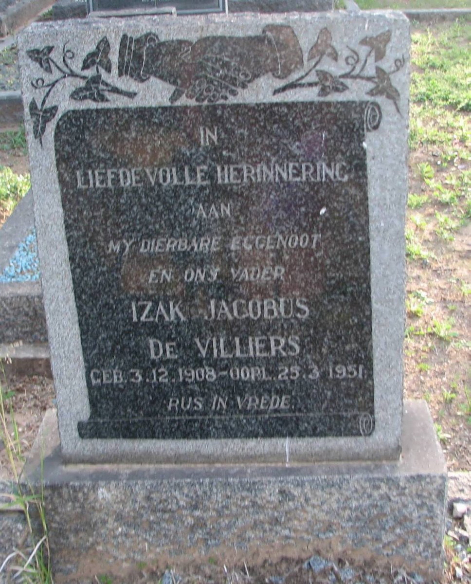 VILLIERS Izak Jacobus, de 1908-1951