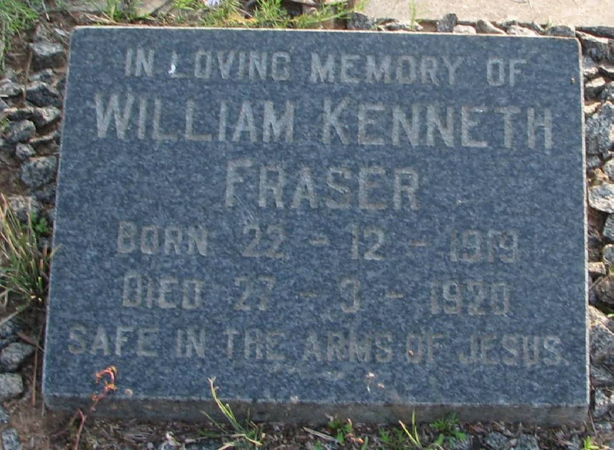 FRASER William Kenneth 1919-1920