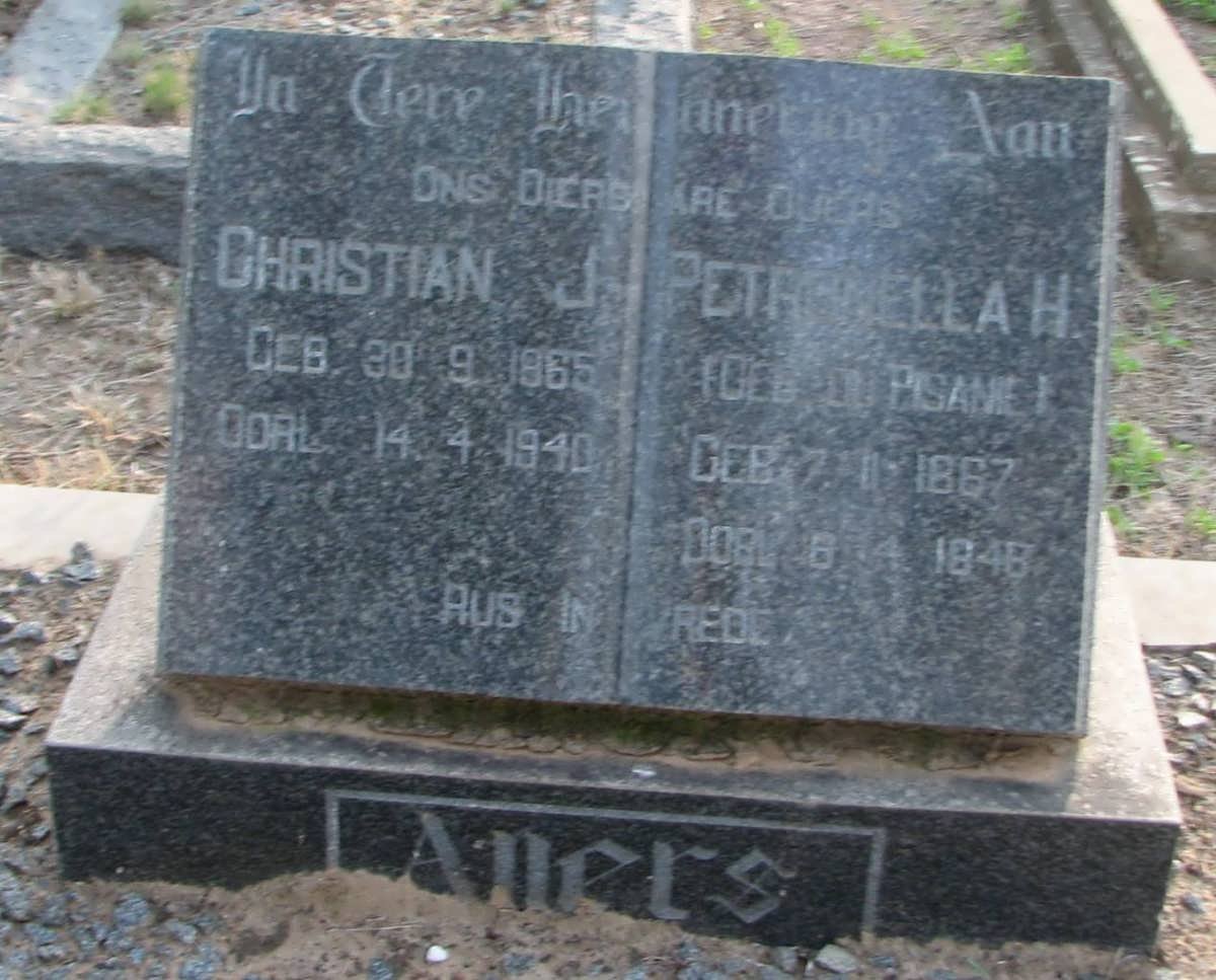 ALLERS Christian J. 1865-1940 &amp; Petronella H. DU PISANIE 1867-1948