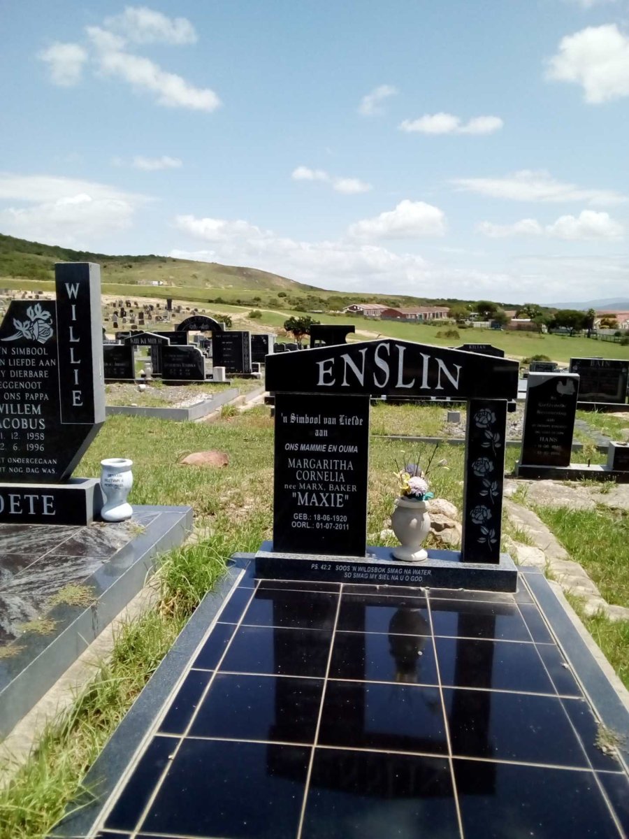 ENSLIN Margaritha Cornelia nee MARX, BAKER 1920-2011