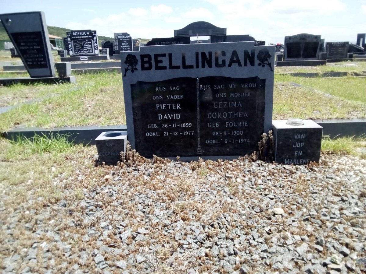 BELLINGAN Pieter David 1899-1977 & Gezina Dorothea FOURIE 1900-1974