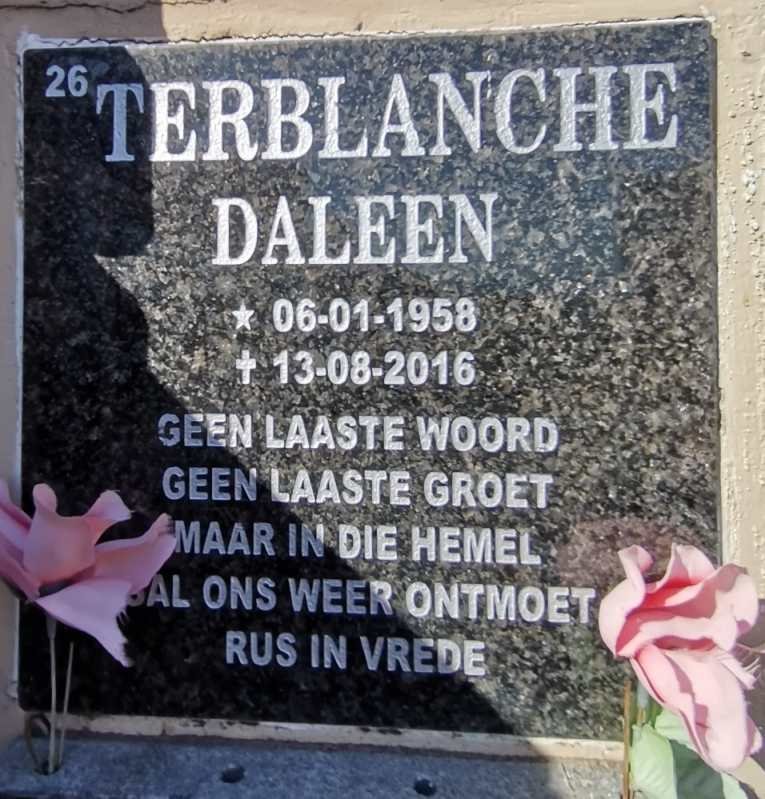 TERBLANCHE Daleen 1958-2016