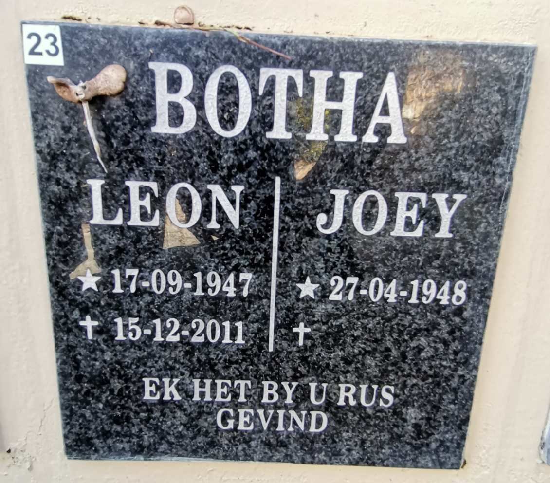 BOTHA Leon 1947-2011 &amp; Joey 1948-