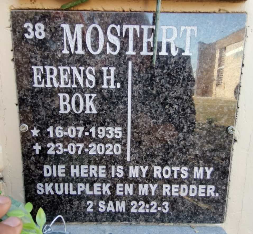 MOSTERT Erens H. 1935-2020