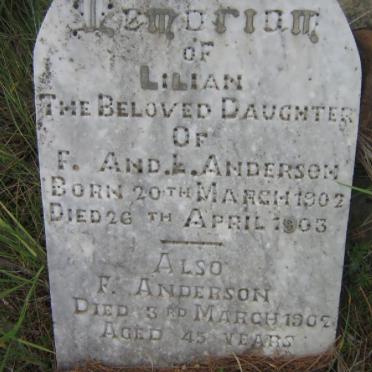 ANDERSON F. -1902 :: ANDERSON Lilian 1902-1903