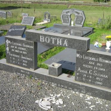 BOTHA Frederick Johannes 1920-1993 &amp; Anna C. Susara 1923-2000