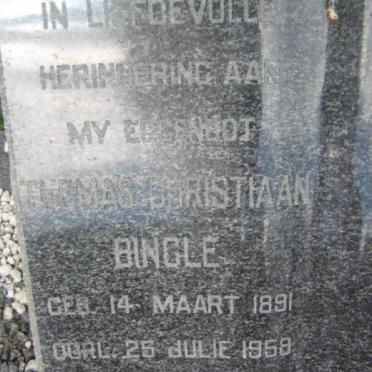 BINGLE Thomas Christiaan 1891-1958