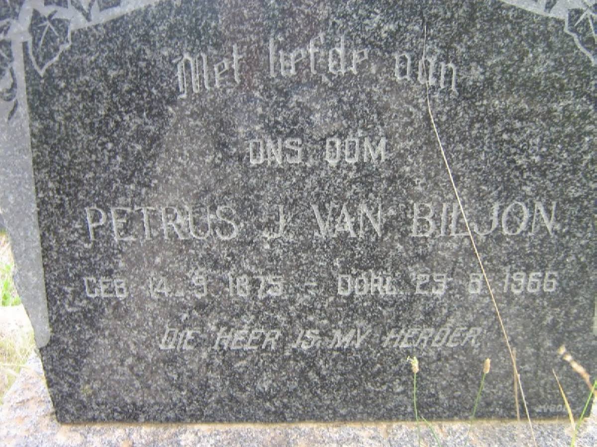 BILJON Petrus J., van 1875-1966