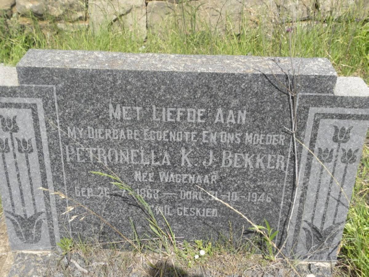 BEKKER Petronella K.J. nee WAGENAAR 1868-1946
