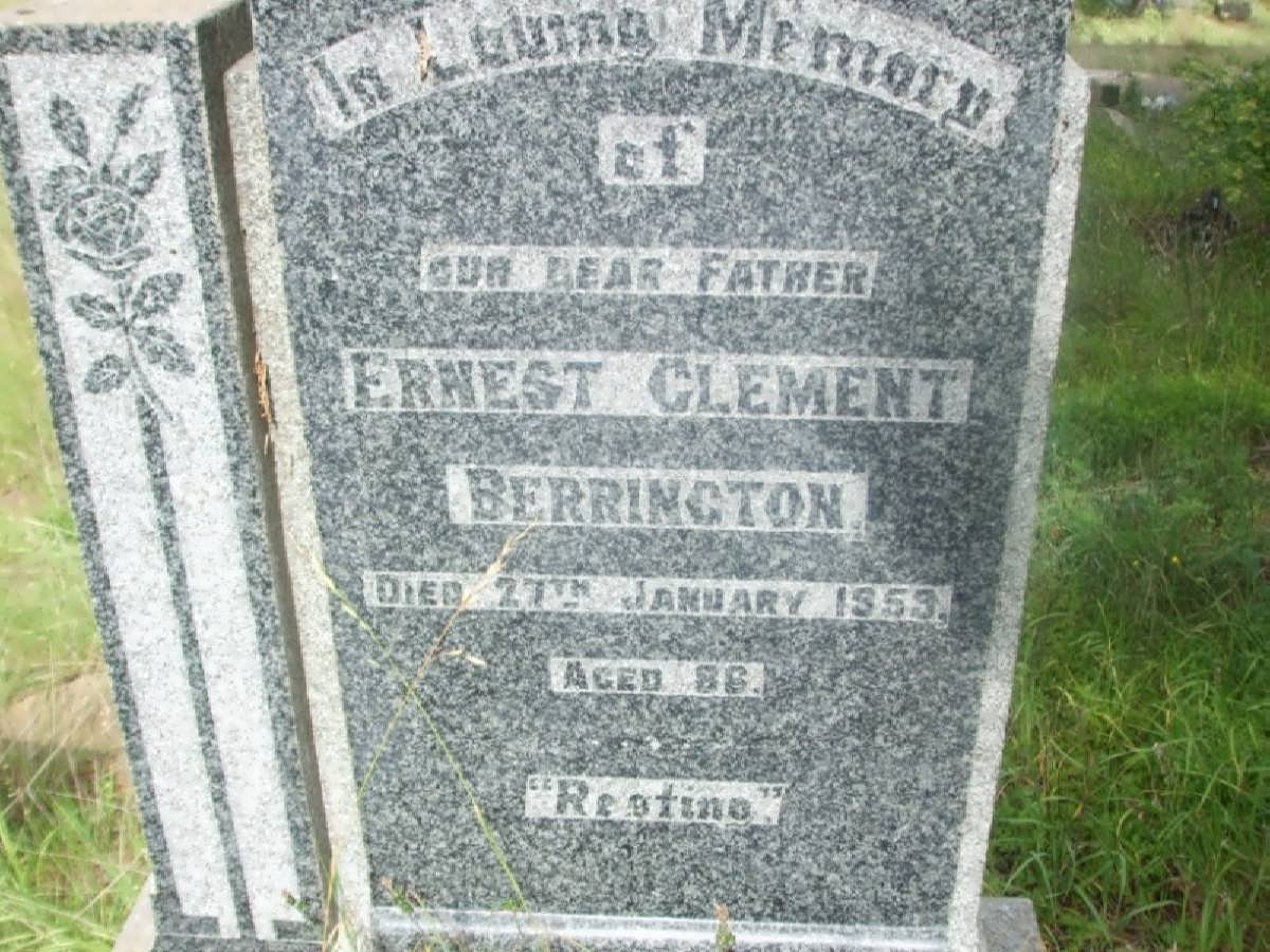 BERRINGTON Ernest Clement -1953
