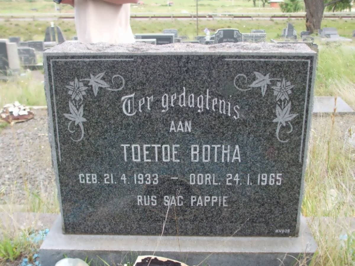 BOTHA Toetoe 1933-1965