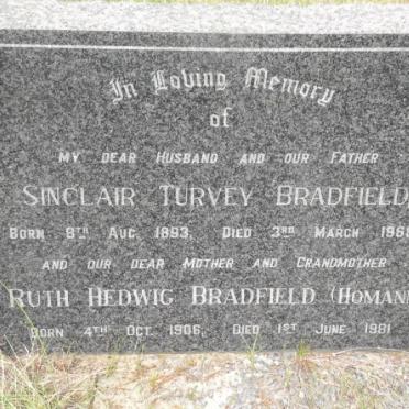 BRADFIELD Sinclair Turvey 1893-1968 &amp; Ruth Hedwig HOMANN 1906-1981