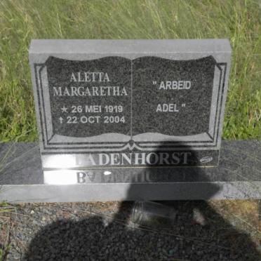 BADENHORST Aletta Margaretha 1919-2004
