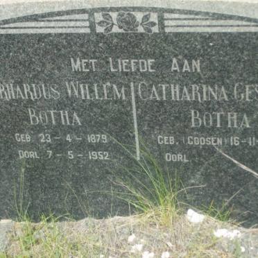BOTHA Gerhardus Willem 1879-1952 &amp; Catharina Gesina GOOSEN 1888-