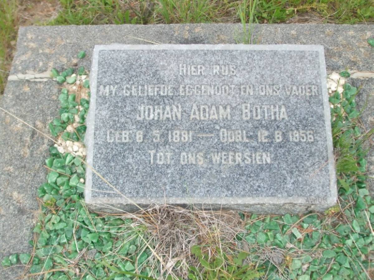 BOTHA Johan Adam 1881-1956