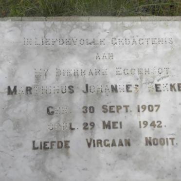 BEKKER Marthinus Johannes 1907-1942