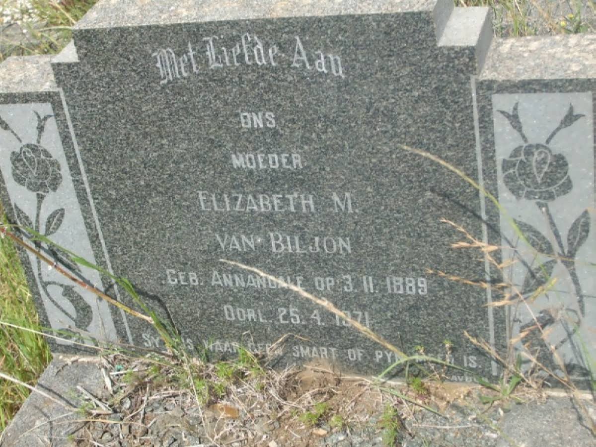 BILJON Elizabeth M., van nee ANNANDALE 1889-1971