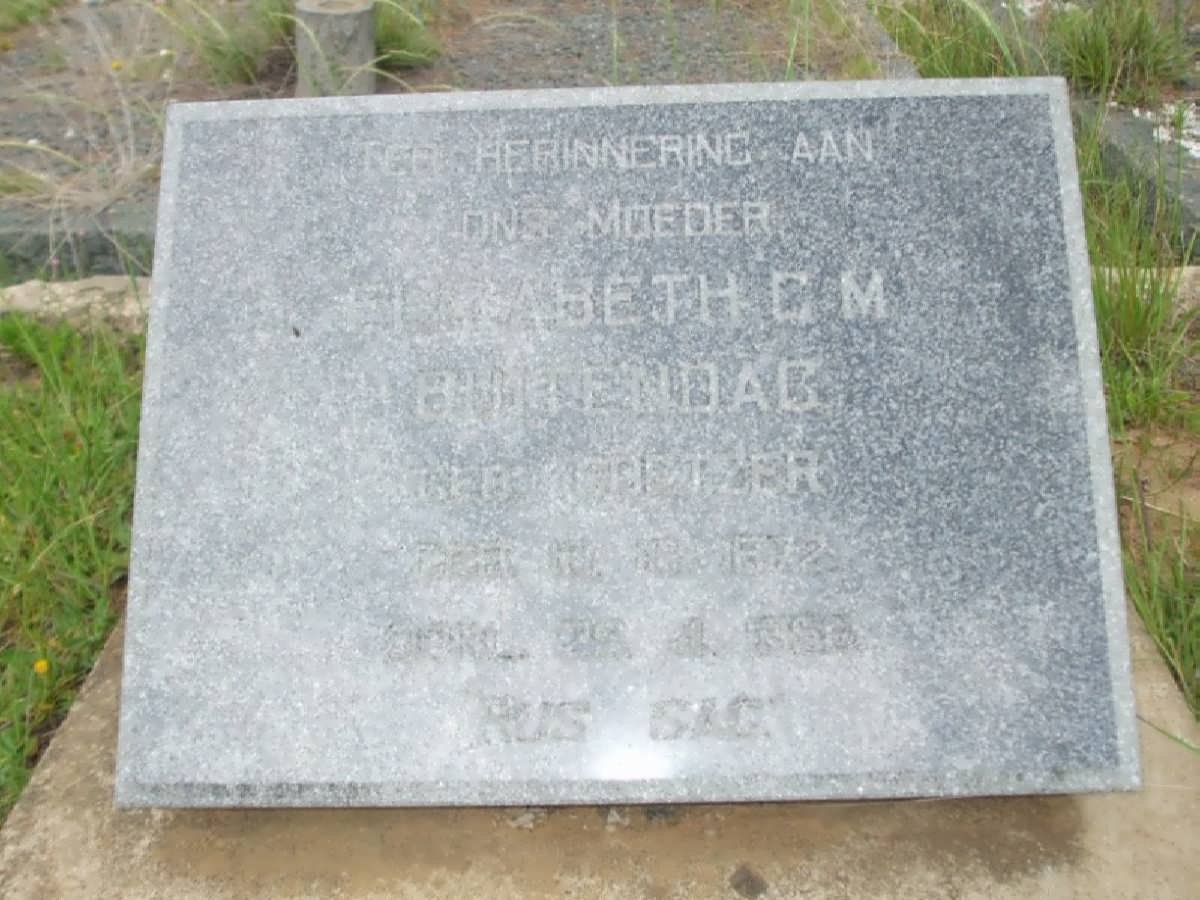 BUITENDAG Elizabeth C.M. nee COETZER 1872-1956