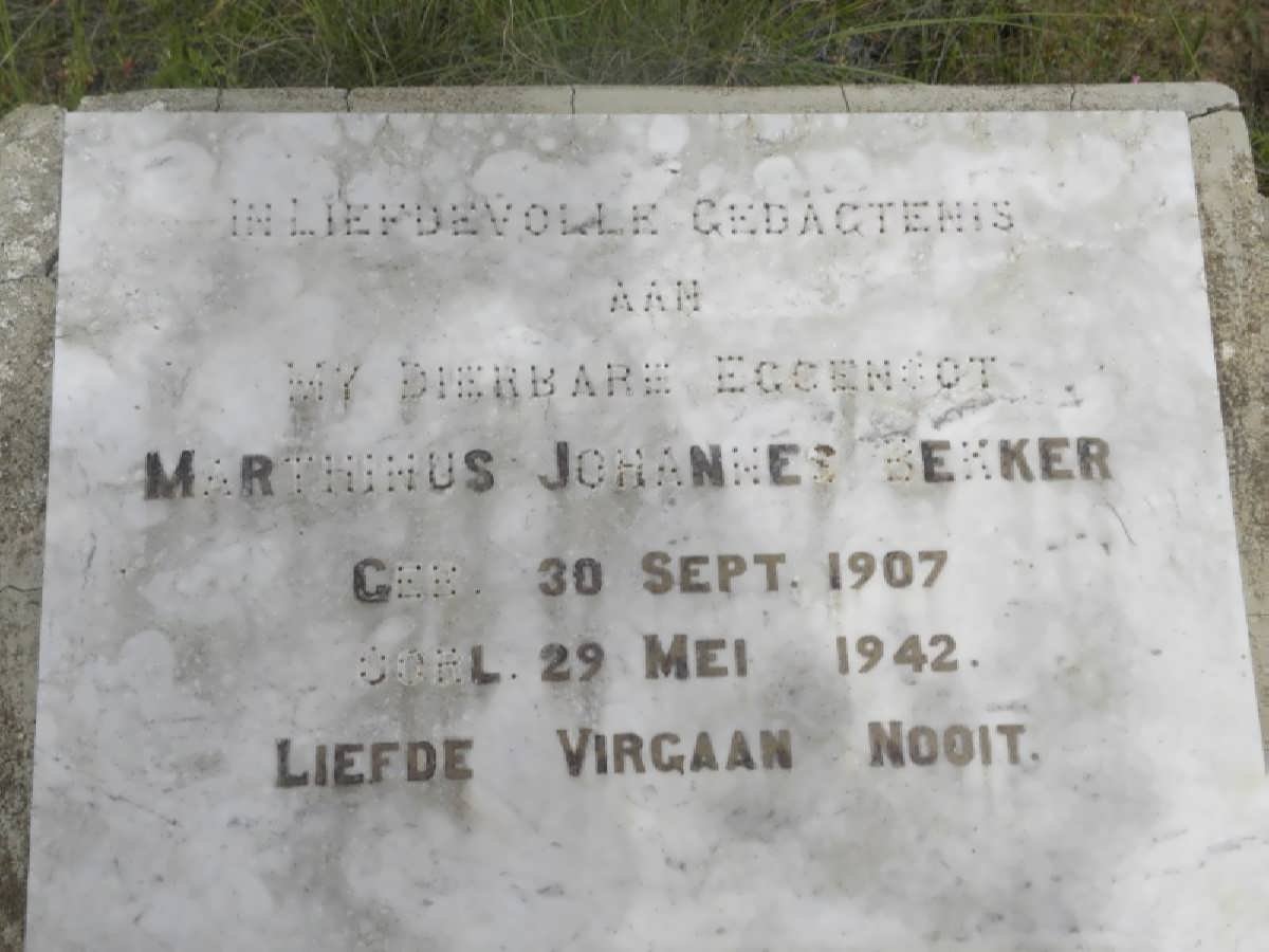 BEKKER Marthinus Johannes 1907-1942