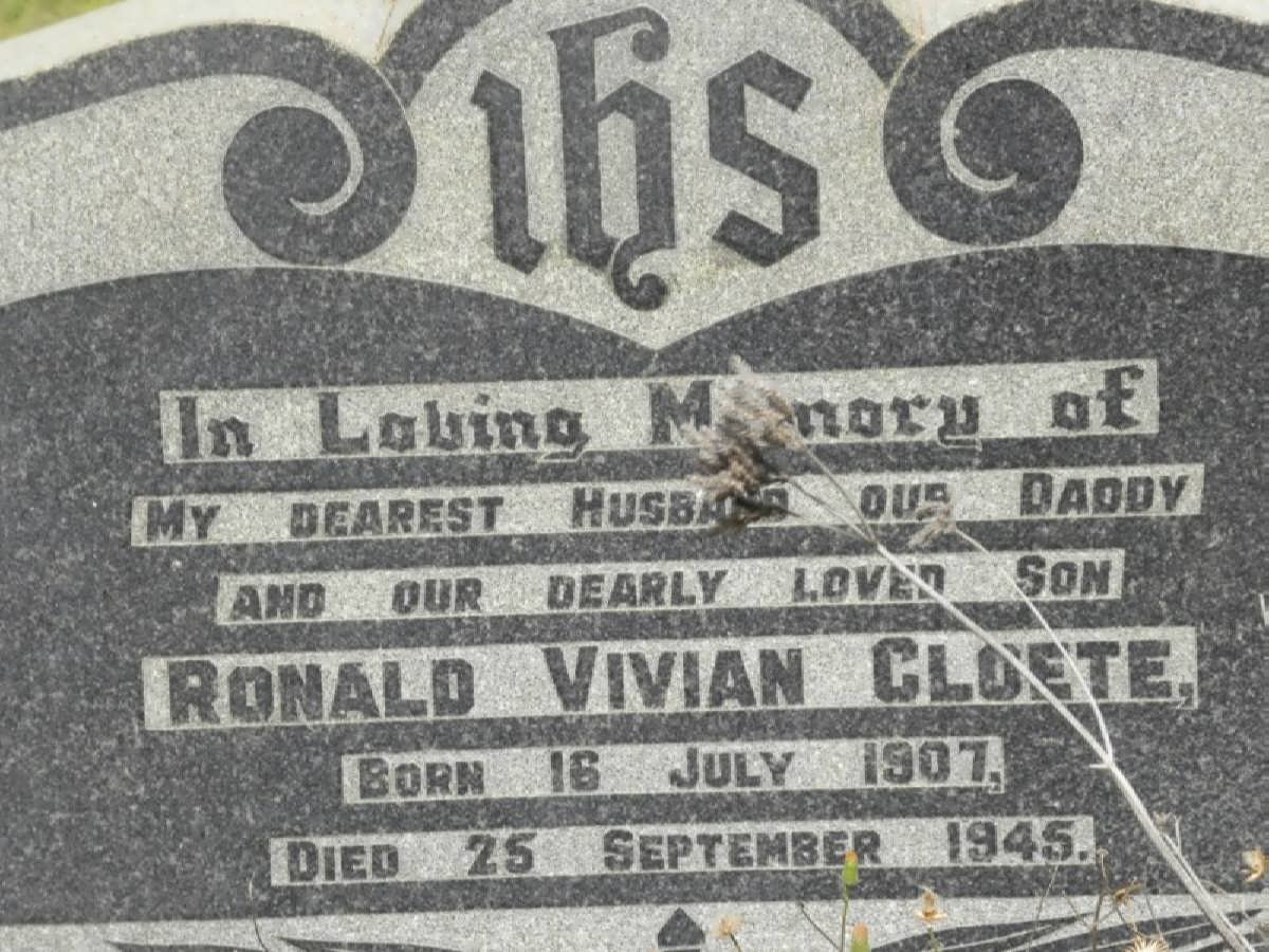 CLOETE Ronald Vivian 1907-1945