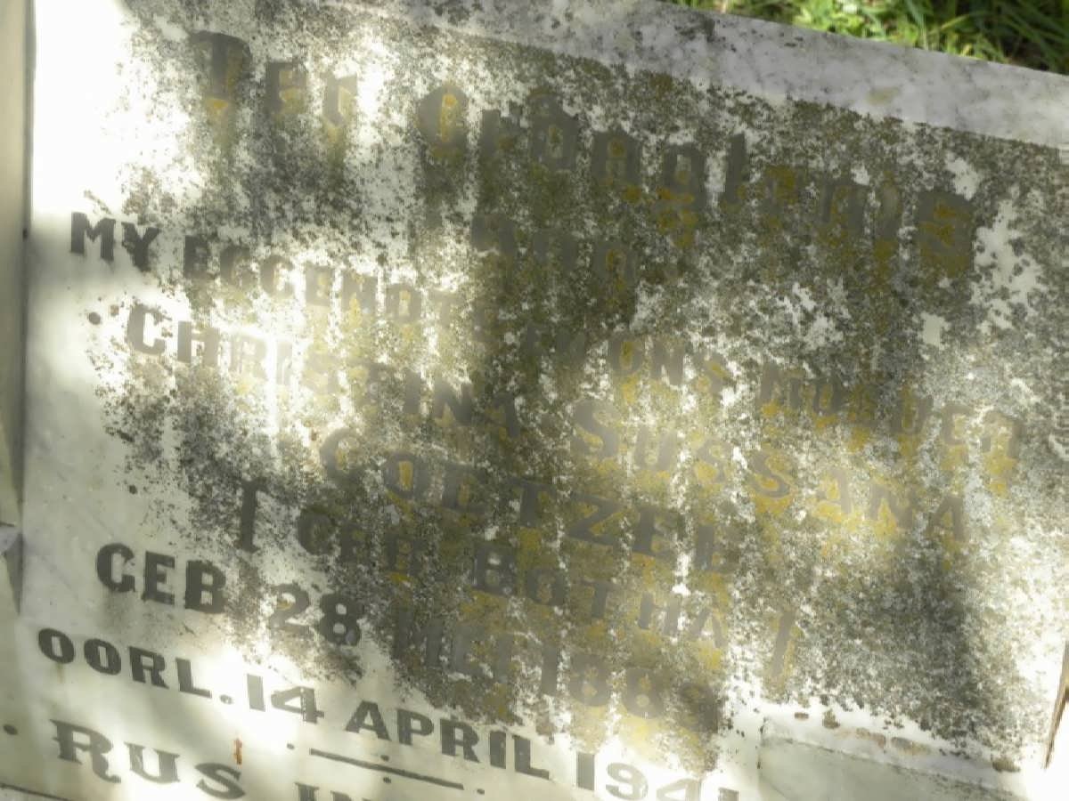 COETZEE Christina Sussana nee BOTHA 1883-1941