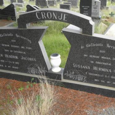 CRONJE Jan Hendrik Jacobus 1906-1983 &amp; Susanna Hermina nee DASSONVILLE 1906-1984