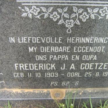 COETZER Frederick J.A.. 1903-1978