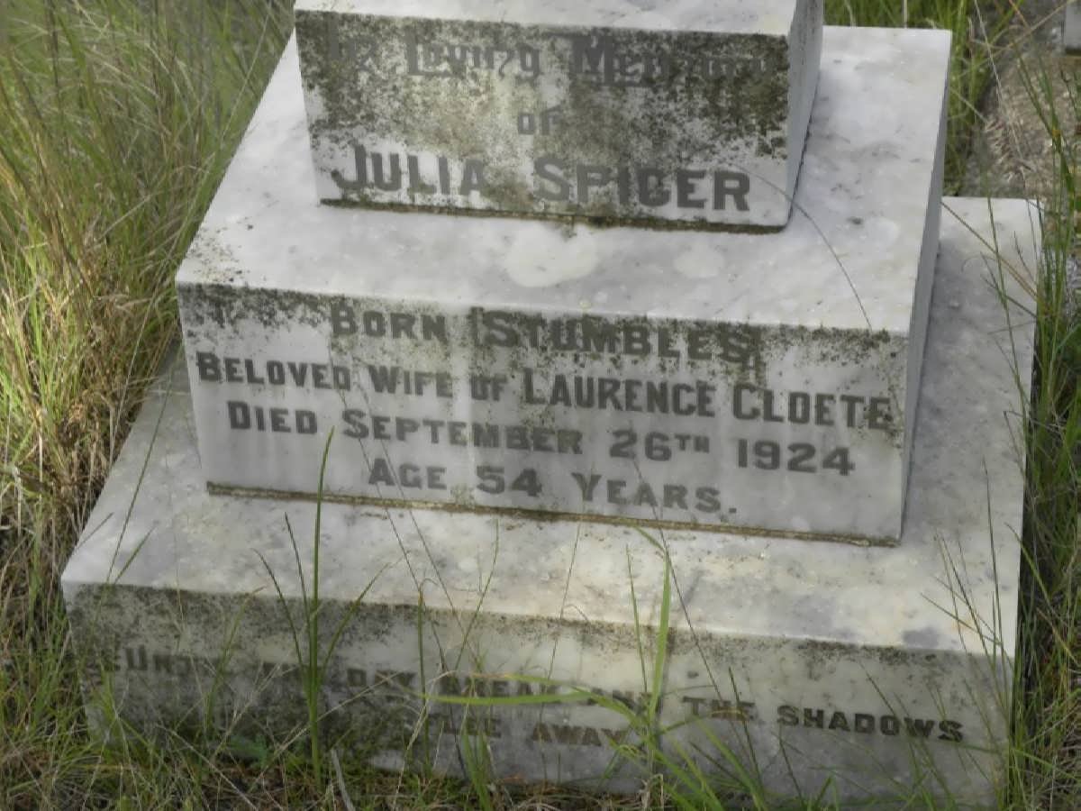 CLOETE Julia Spicer nee STUMBLES -1924