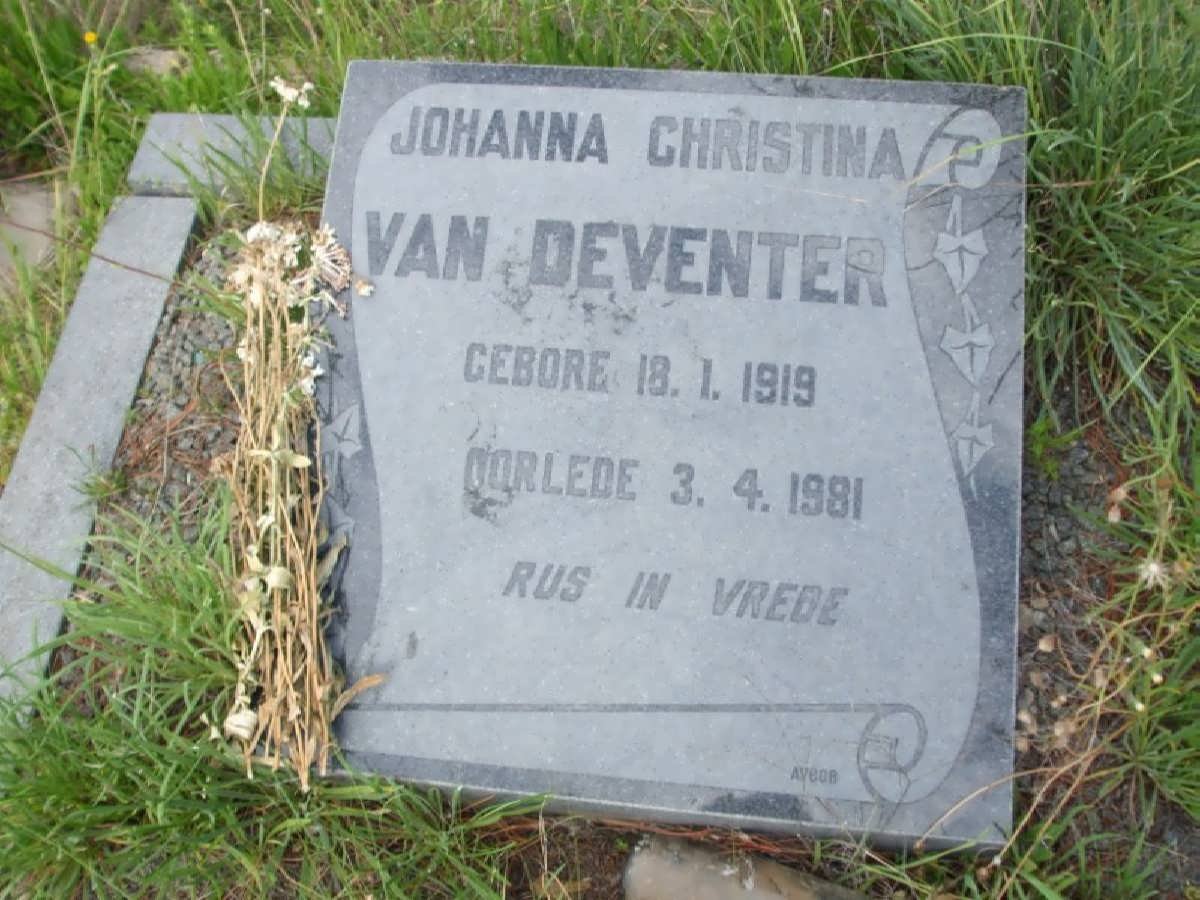 DEVENTER Johanna Christina, van 1919-1981