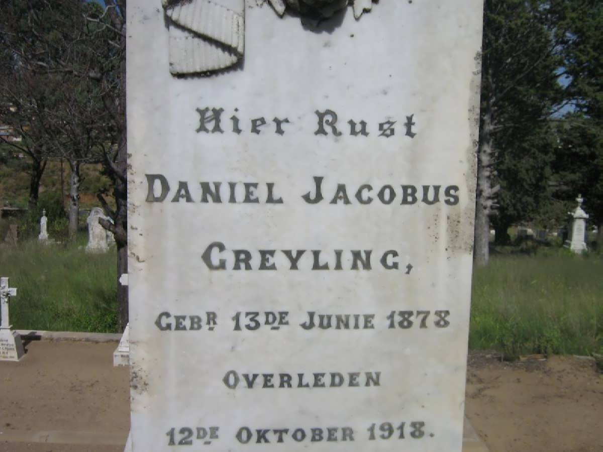 GREYLING Daniel Jacobus 1878-1918
