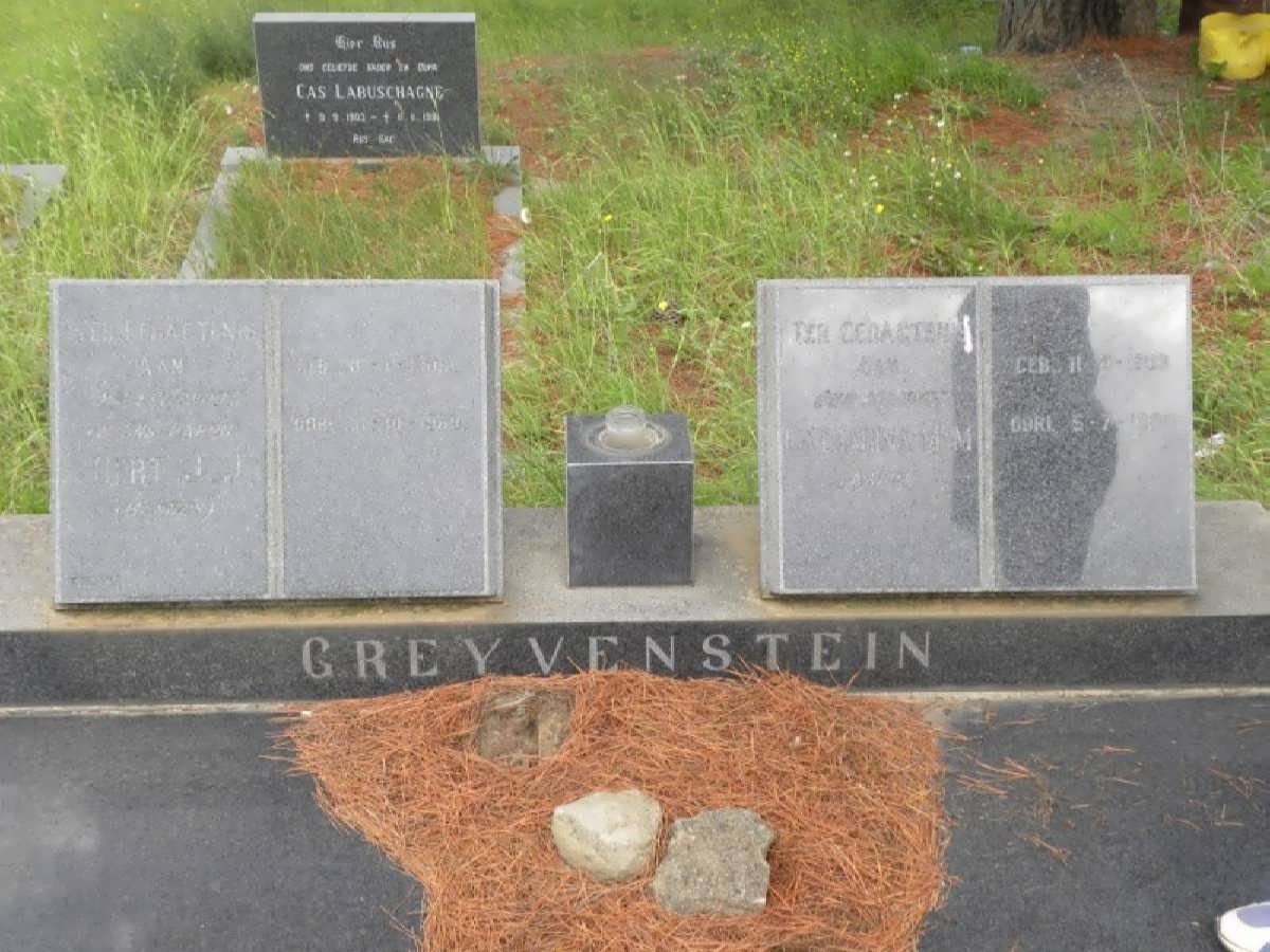 GREYVENSTEIN Gert J.J. 1908-1969 &amp; Catharina M.M. 1903-1989.