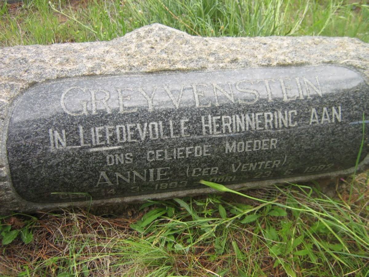 GREYVENSTEIN Annie nee VENTER 1893-1982