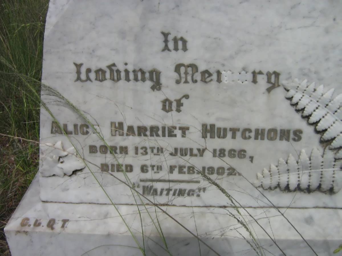 HUTCHONS Alice Harriet 1866-1902