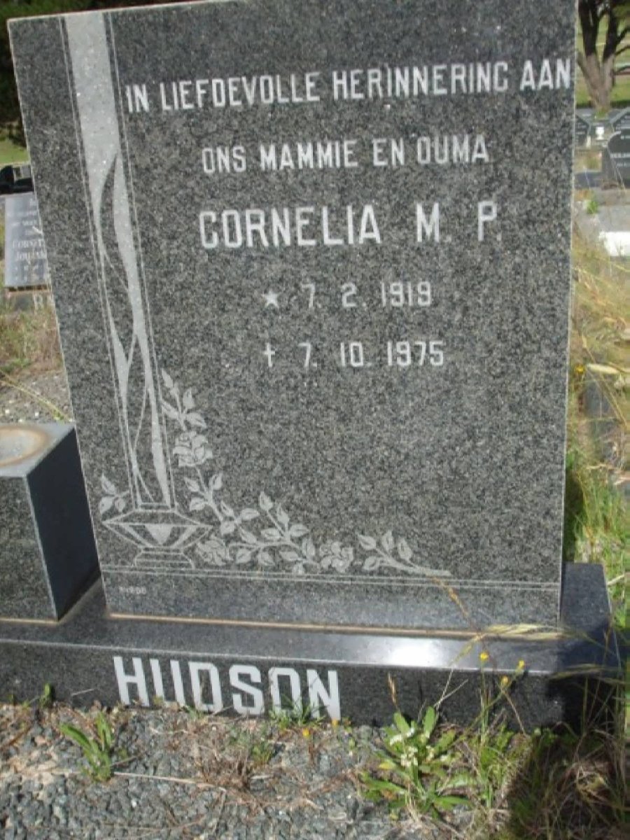 HUDSON Cornelia M.P. 1919-1975
