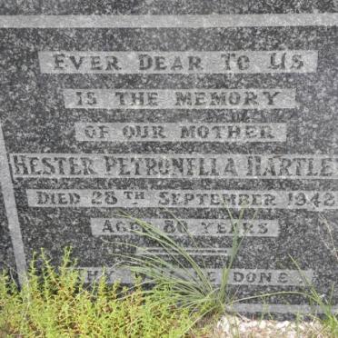 HARTLEY Ernest Cecil -1942 &amp; Hester Petronella -1942