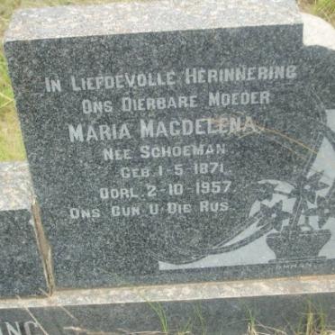 HENNING Maria Magdelena nee SCHOEMAN 1871-1957