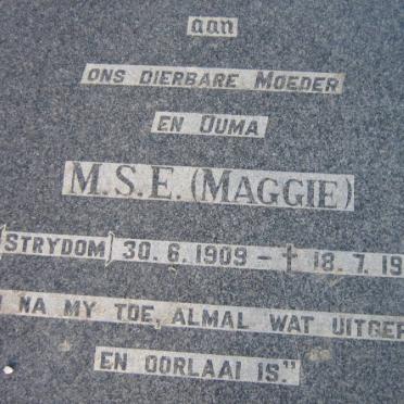 KRUGER M.S.E. nee STRYDOM 1909-1993